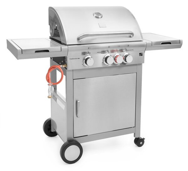 Grătar pe gaz CALIFORNIA BBQ, 4 arzătoare, cu regulator de presiune, argintiu Penta CZ