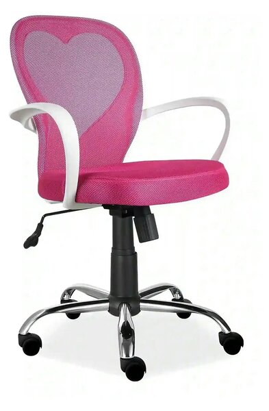 Scaun de birou DAISY, roz, stofa/polipropilena, 60x47x88/98 cm