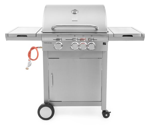 Grătar pe gaz CALIFORNIA BBQ, 4 arzătoare, cu regulator de presiune, argintiu Penta CZ