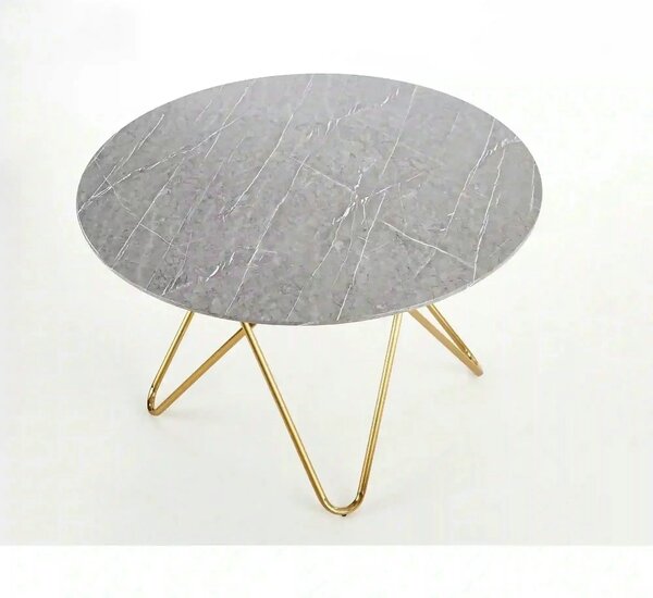 Masa BONELLO, gri/auriu, 120x120x76 cm