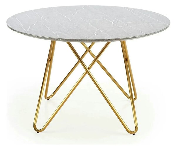 Masa BONELLO, gri/auriu, 120x120x76 cm