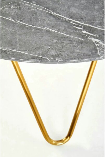 Masa BONELLO, gri/auriu, 120x120x76 cm