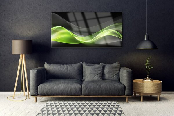 Tablou pe sticla Abstract Art Verde Gri Negru