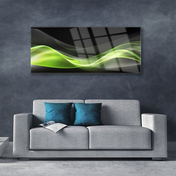 Tablou pe sticla Abstract Art Verde Gri Negru