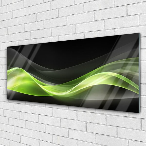 Tablou pe sticla Abstract Art Verde Gri Negru
