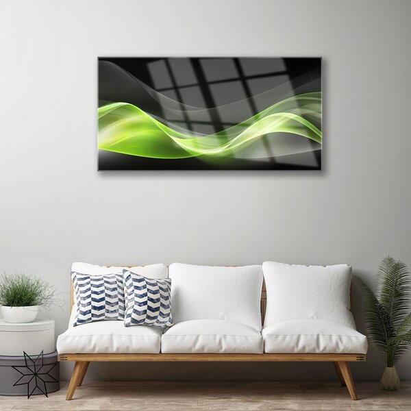 Tablou pe sticla Abstract Art Verde Gri Negru