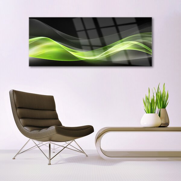 Tablou pe sticla Abstract Art Verde Gri Negru