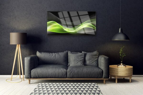 Tablou pe sticla Abstract Art Verde Gri Negru