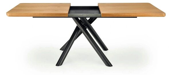 Masa mare living DERRICK, stejar natural/negru, 160/200x90x75 cm