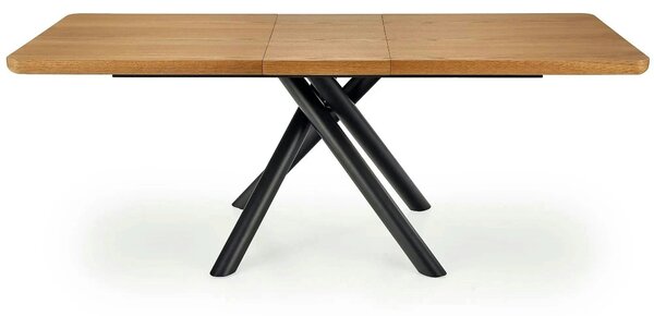 Masa mare living DERRICK, stejar natural/negru, 160/200x90x75 cm