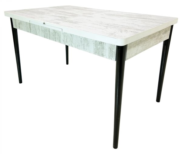 Masa extensibila Napoli, DENVER, pin antichizat, picioare negre, 130x80x76 cm