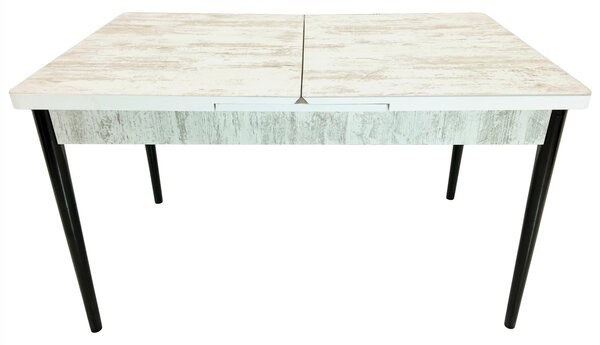 Masa extensibila Napoli, DENVER, pin antichizat, picioare negre, 130x80x76 cm