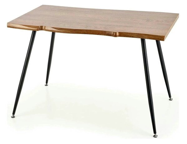 Masa LARSON, stejar natural/negru, 120x80x77 cm