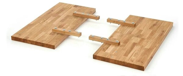 Masa extensibila XAVIER, stejar deschis/negru, lemn/otel, 160/250x90x7