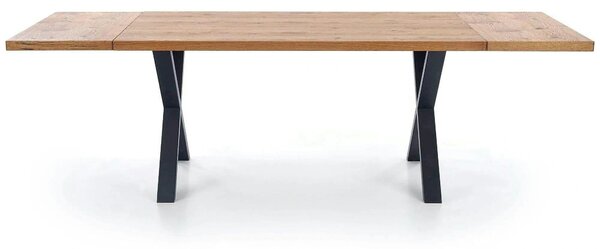 Masa extensibila XAVIER, stejar deschis/negru, lemn/otel, 160/250x90x7