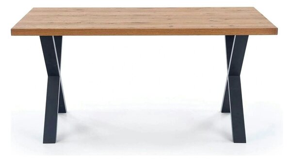 Masa extensibila XAVIER, stejar deschis/negru, lemn/otel, 160/250x90x7