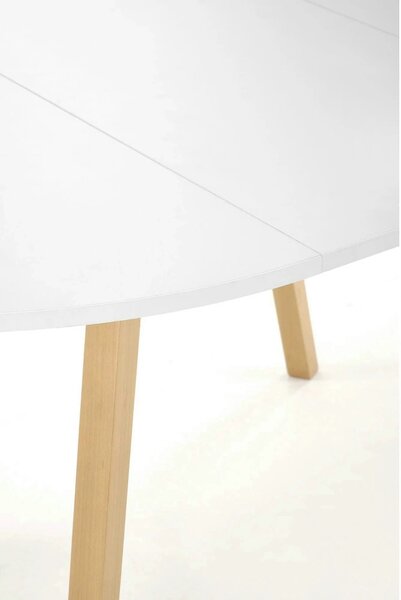 Masa extensibila RUBEN, alb/stejar, 102/142x102x73 cm