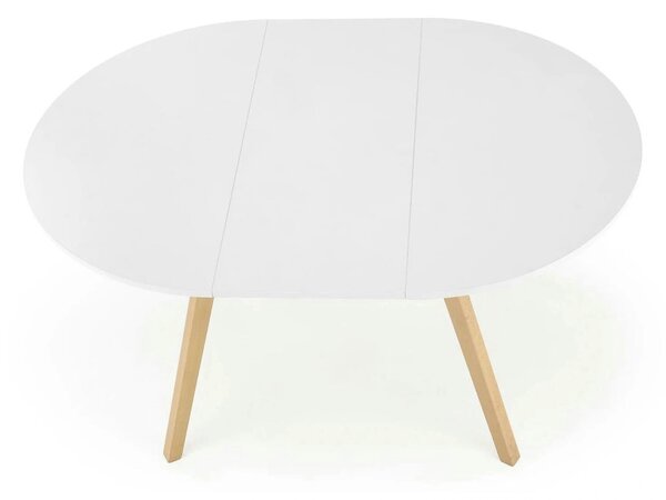 Masa extensibila RUBEN, alb/stejar, 102/142x102x73 cm