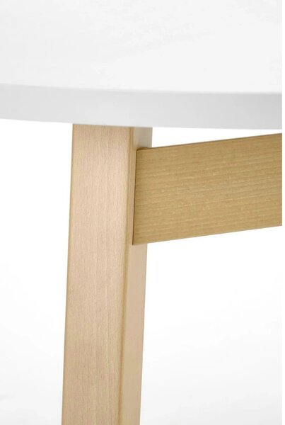 Masa extensibila RUBEN, alb/stejar, 102/142x102x73 cm