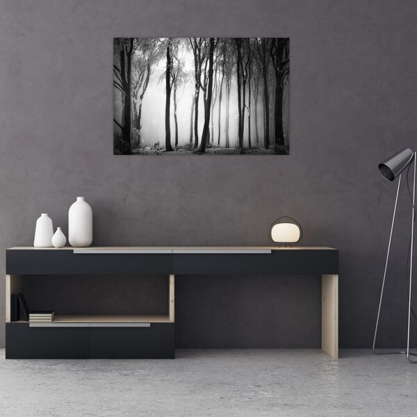 Tablou - Lup în pădurea întunecată (90x60 cm)