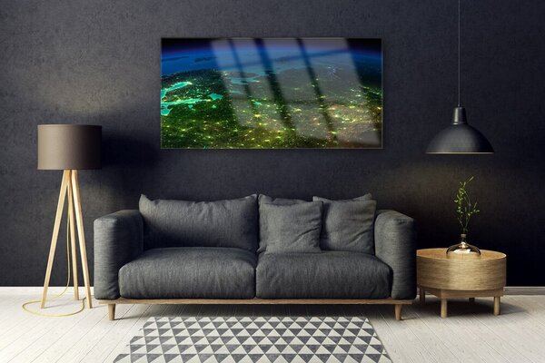 Tablou pe sticla Abstract Art Verde Albastru
