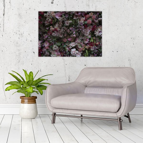 Tablou - Perete de flori (70x50 cm)