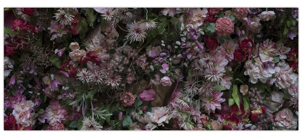 Tablou - Perete de flori (120x50 cm)
