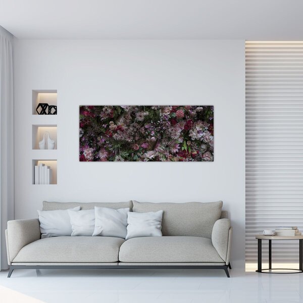 Tablou - Perete de flori (120x50 cm)