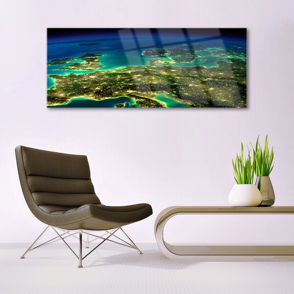 Tablou pe sticla Abstract Art Albastru Verde