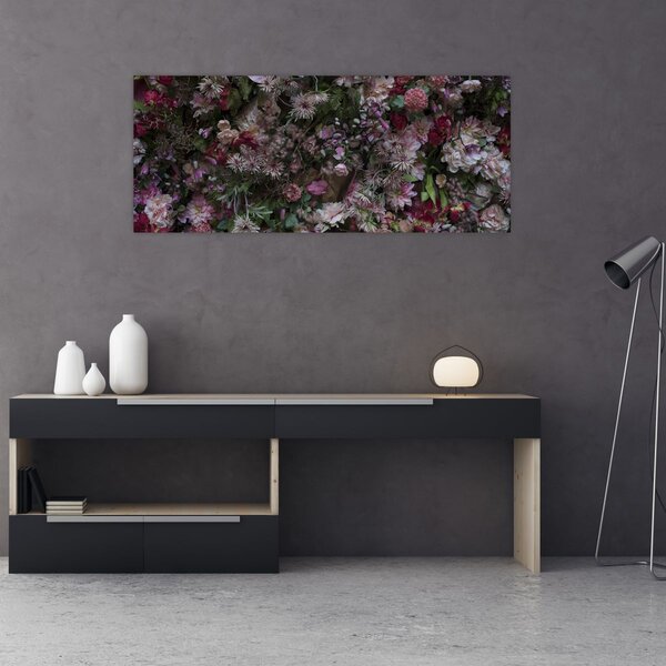 Tablou - Perete de flori (120x50 cm)