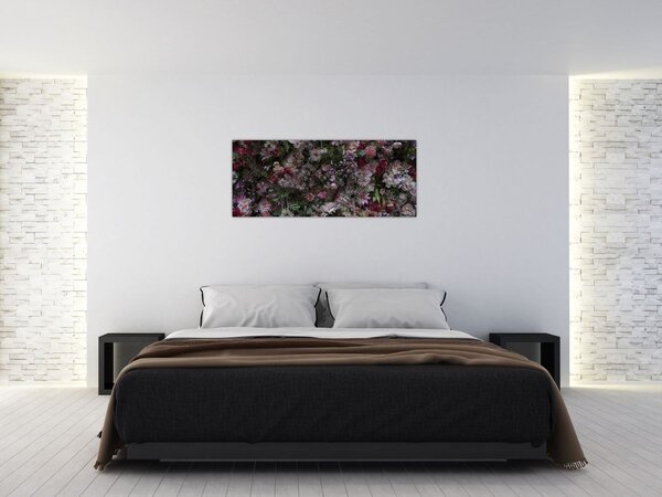Tablou - Perete de flori (120x50 cm)