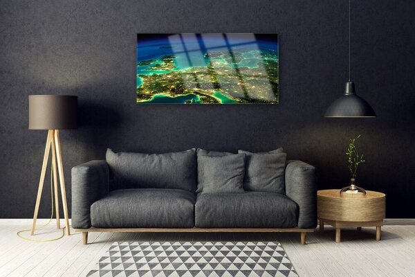 Tablou pe sticla Abstract Art Albastru Verde
