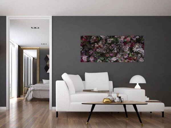 Tablou - Perete de flori (120x50 cm)