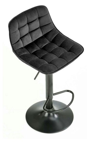 Scaun bar inalt H95, gri/gri inchis, stofa/otel, 43x44x84/106 cm
