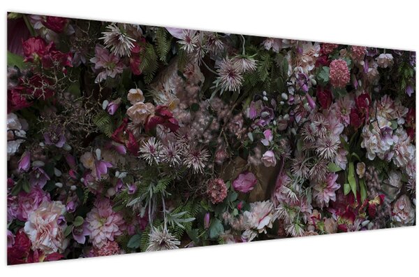 Tablou - Perete de flori (120x50 cm)
