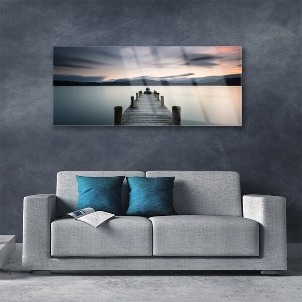 Tablou pe sticla Podul Sea Arhitectura Gray