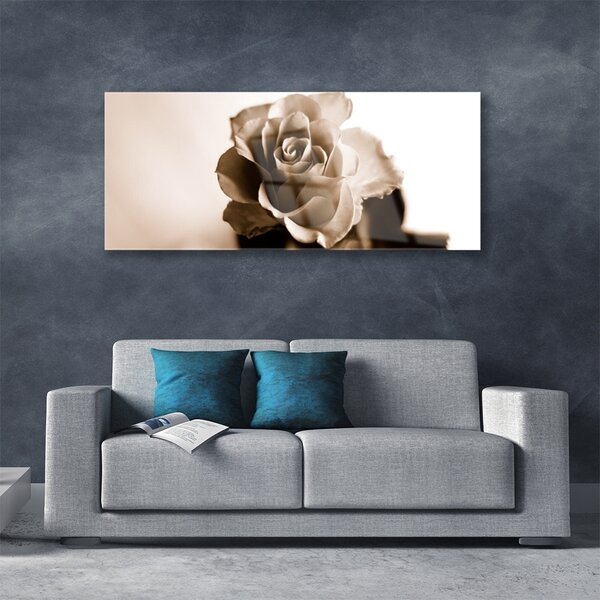 Tablou pe sticla Rose Floral Sepia