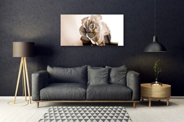 Tablou pe sticla Rose Floral Sepia
