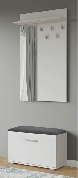 Pantofar LIMA ST2, gri/alb, PAL laminat, 70x32x45 cm