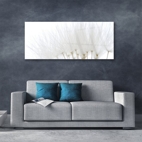 Tablou pe sticla Flori Floral alb
