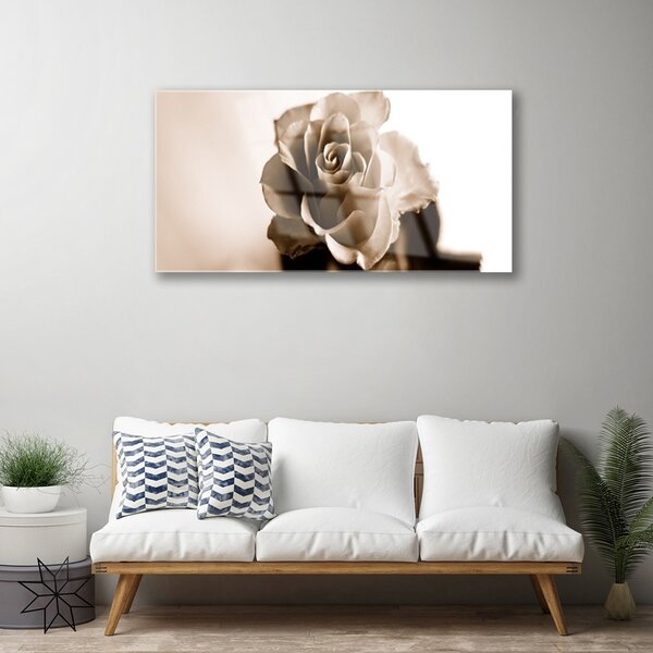 Tablou pe sticla Rose Floral Sepia