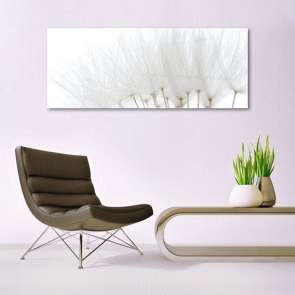 Tablou pe sticla Flori Floral alb