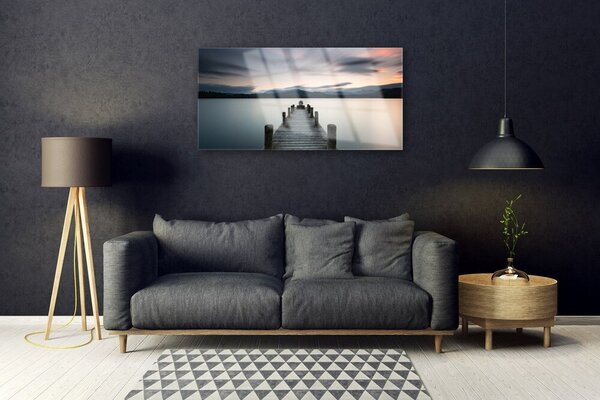 Tablou pe sticla Podul Sea Arhitectura Gray