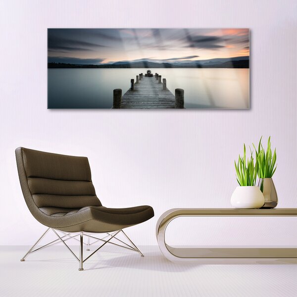 Tablou pe sticla Podul Sea Arhitectura Gray