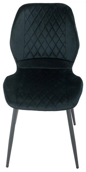 Set 4 scaune Goteborg, DENVER, catifea neagra, picioare metalice negre, 48x58x86 cm