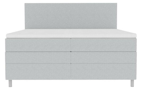 Pat tapitat boxspring CARINA 140x200 cm gri deschis Saltele: Saltea cu arcuri Bonell