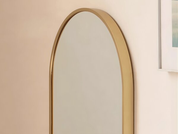 Oglinda ovala de perete OLVANI 100x50 cm cu rama aurie