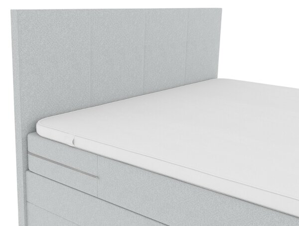 Pat tapitat boxspring CARINA 140x200 cm gri deschis Saltele: Saltea cu arcuri Bonell
