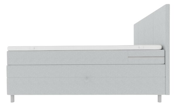 Pat tapitat boxspring CARINA 140x200 cm gri deschis Saltele: Saltea cu arcuri Bonell