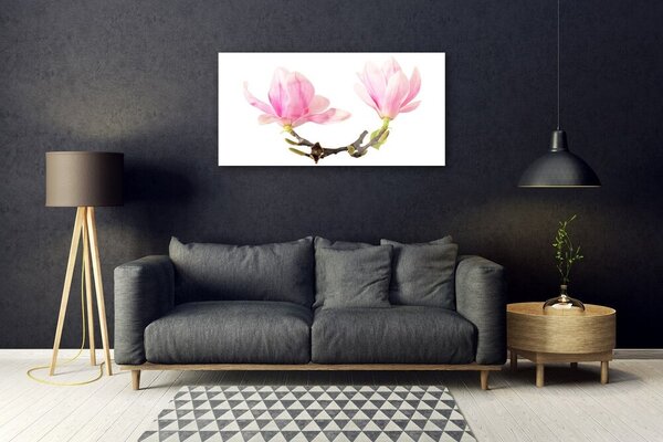 Tablou pe sticla Flori Floral Roz Maro